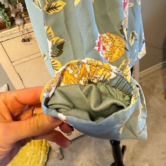 DG2 Donna Gilman S Zip Blouse Multicolor Gray Floral Long Sleeve Mock Neck Lined - Picture 6 of 13